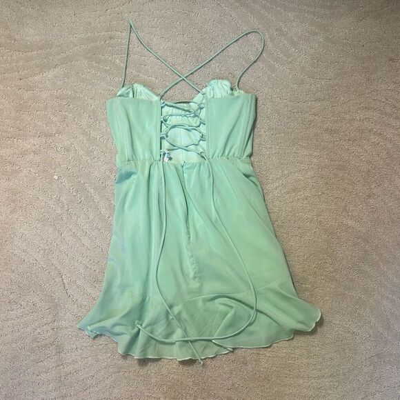 Lucy in the Sky Green Mini Dress - Picture 3 of 5